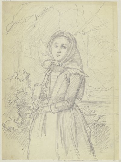 Bauernmädchen im Wald von Jakob Becker