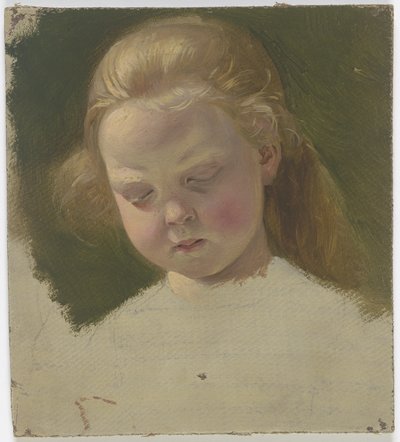 Kleines Mädchen mit langem Haar von Jakob Becker