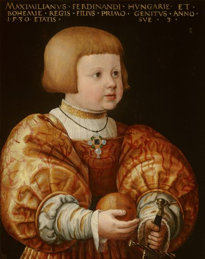 Porträt von Maximilian von Österreich (1527-1576), im Alter von drei Jahren, 1630 von Jakob Seisenegger