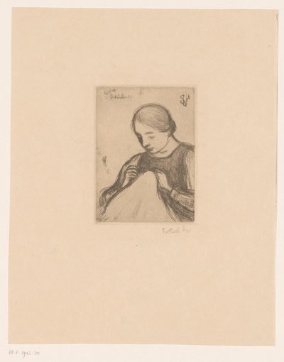 Porträt von Malvina Dedeyn mit Handarbeit von Jakob Smits