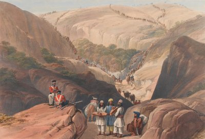 Der erste Abstieg durch den Koojah-Pass, ca. 1839 von James (after) Atkinson