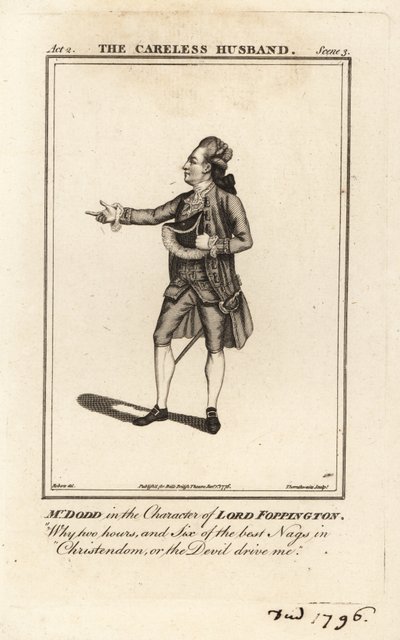 Mr. James William Dodd in der Rolle des Lord Foppington in Colley Cibbers 