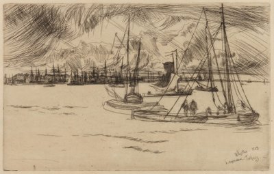 Amsterdam, vom Tolhuis, 1863 von James Abbott McNeill Whistler