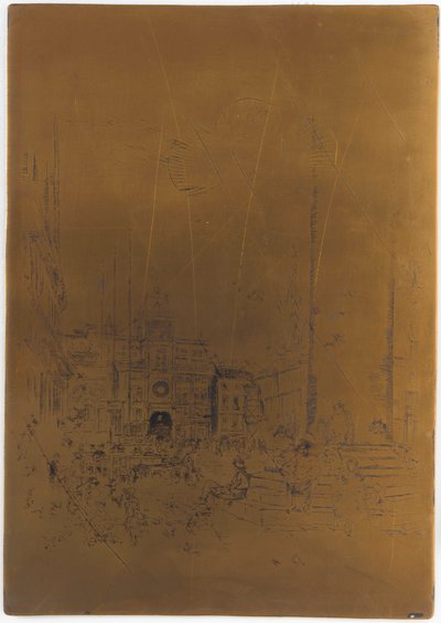 Stornierte Druckplatte für Die Piazzetta von James Abbott McNeill Whistler