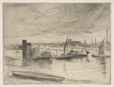 Früher Morgen, Battersea (Battersea Dawn Cadogan Pier) von James Abbott McNeill Whistler