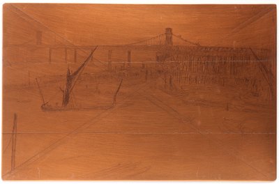Radierplatte: Alte Hungerford-Brücke, 1861 von James Abbott McNeill Whistler