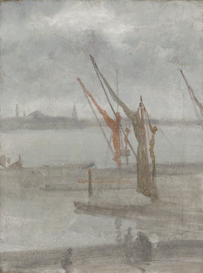 Grau und Silber: Chelsea Wharf, ca. 1864-1868 von James Abbott McNeill Whistler