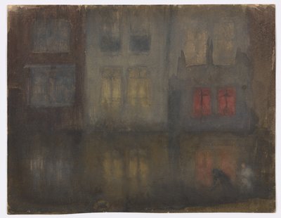 Nocturne: Schwarz und Rot – Hinterkanal, Holland von James Abbott McNeill Whistler
