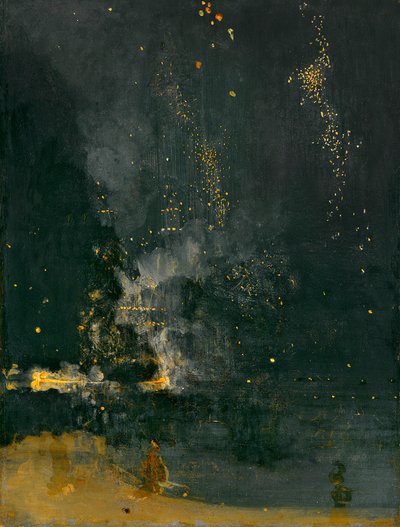 Nocturne in Schwarz und Gold, die fallende Rakete, 1875 von James Abbott McNeill Whistler