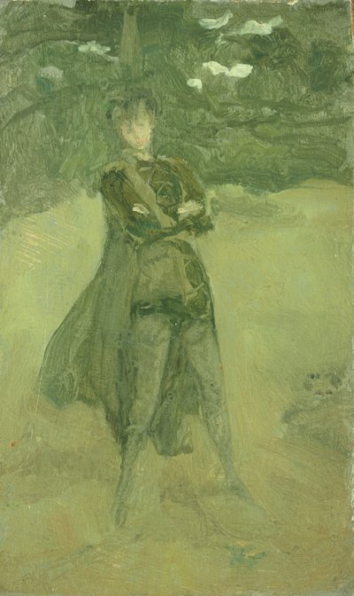 Notiz in Grün und Braun: Orlando in Coombe, c.1884-85 von James Abbott McNeill Whistler