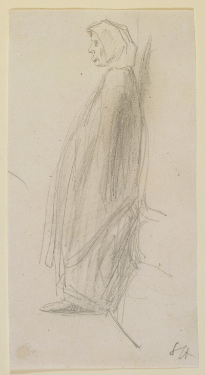 Profilschskizze einer alten Frau im Stehen, 1858 von James Abbott McNeill Whistler