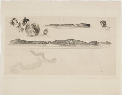 Skizzen auf der Küstenvermessungsplatte von James Abbott McNeill Whistler