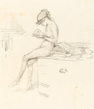 Das kleine Aktmodell, Lesend, 1889-1890 von James Abbott McNeill Whistler