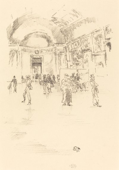 Die Lange Galerie, Louvre, 1894 von James Abbott McNeill Whistler