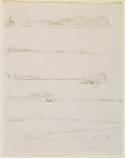 Der Rhein, in der Nähe von Worms und Oppenheim, 1858 von James Abbott McNeill Whistler
