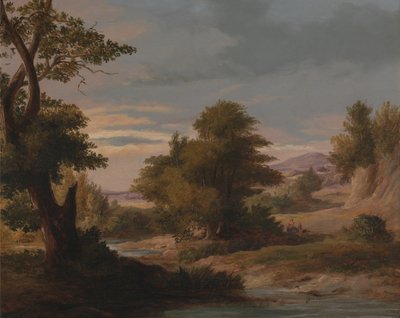 Bewaldete Flusslandschaft mit Mutter und Kind von James Arthur OConnor