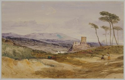 Landschaft mit Schloss und Figuren von James Baker Pyne