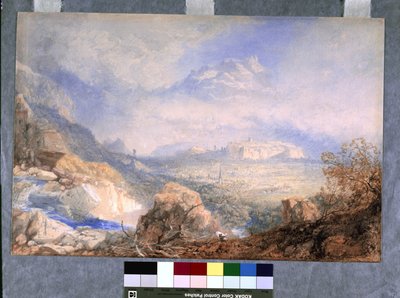 Tal der Rhone mit der Stadt und Zitadelle von Sion, in der Schweiz von James Baker Pyne