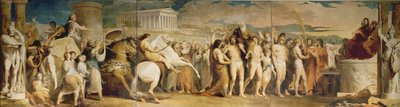 Krönung der Sieger in Olympia, dritter in der Serie Der Fortschritt der menschlichen Kultur und des Wissens, ca. 1777-84 von James Barry