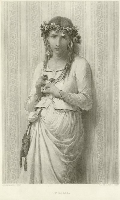 Ophelia (Gravur) von James Bertrand