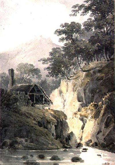 Felsige Landschaft in Cornwall mit Ruinen einer Burg in der Ferne von James Bourne