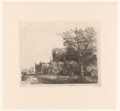 Landschaft mit drei giebelständigen Häusern an einer Straße von James Bretherton