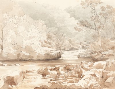 Brücke in der Nähe von Waters-Meet, Lynton, Nord-Devon, erste Hälfte des 19. Jahrhunderts von James Bulwer