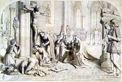 Ein Vorfall im Leben der Heiligen Elisabeth von Ungarn - Kompositionsstudie, 1850 von James Collinson