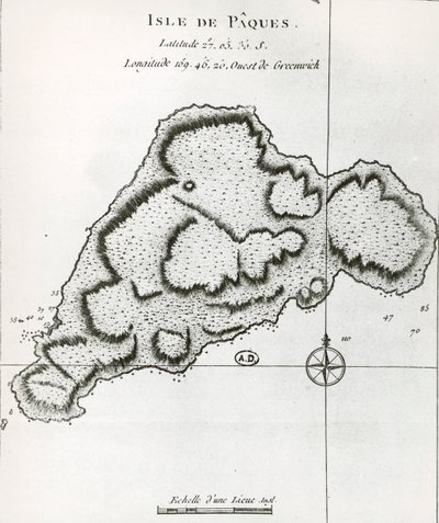 Osterinsel, aus dem Reiseatlas von James Cook von James Cook