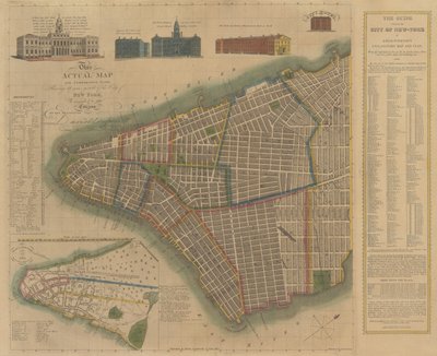 Die Stadt New York: Longworths erläuternde Karte und Plan, 1817 von James DeForest Stout