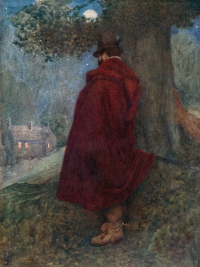 Der Earl von Bothwell beobachtet nachts das einsame Haus namens Kirk-o-Field von James Dromgole Linton