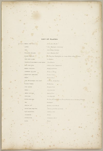 Liste der Tafeln, aus Der Park und der Wald von James Duffield Harding