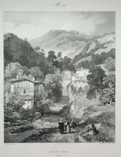 Pittoreske und romantische Reisen im alten Frankreich. Auvergne: Wasserfälle von Thiers von James Duffield Harding
