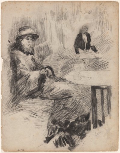 Kopie: Frau an einem Tisch in einem Café von James Ensor