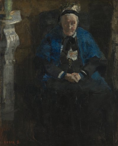 Frau mit blauem Schal von James Ensor