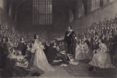 Der Prozess von Thomas, Earl of Strafford, in der Westminster Hall, 1641 von James F. Scott