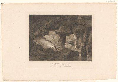 Gezicht op groeve van Gilmerton, bij Edinburgh von James Fittler