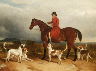 William Phillips von Risca Manor, Monmouthshire mit Hunden, 1850-55 von James Flewitt Mullock