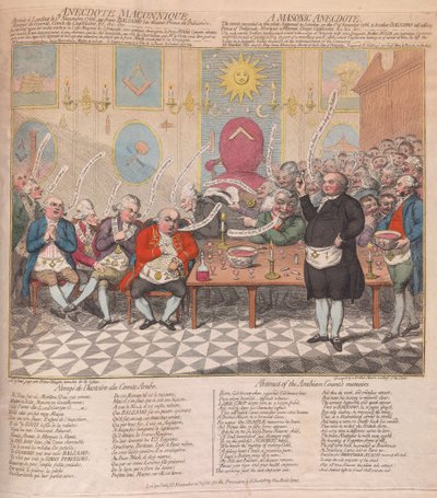 Eine Freimaurer-Anekdote, veröffentlicht 1786 von James Gillray