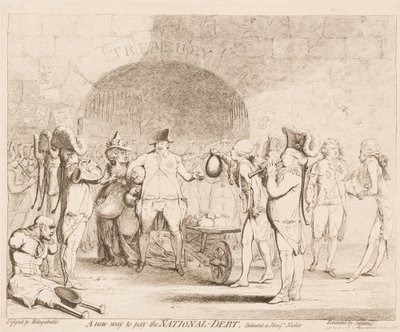 Eine neue Art, die Staatsschulden zu bezahlen von James Gillray