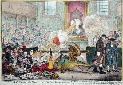 Ein Plumper für Paul! oder Der kleine Schneider ist erledigt! von James Gillray
