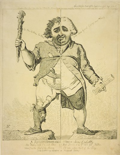 Ein Ehrenwerter alias ein Sansculotte, veröffentlicht von S. Fores, 1802 von James Gillray