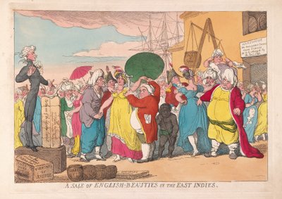Ein Verkauf englischer Schönheiten in Ostindien, veröffentlicht 1786 von James Gillray