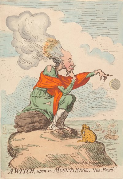 Eine Hexe am Rand eines Berges - siehe Fuzelli von James Gillray