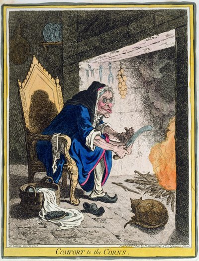 Comfort to the Corns, veröffentlicht von Hannah Humphrey, 1800 von James Gillray