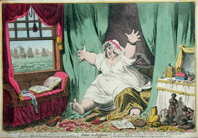 Dido in Verzweiflung, veröffentlicht von Hannah Humphrey, 1801 von James Gillray
