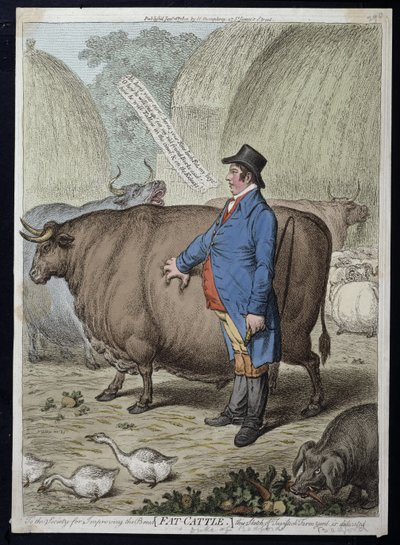 Fettes Vieh, veröffentlicht von Hannah Humphrey in 1802 von James Gillray