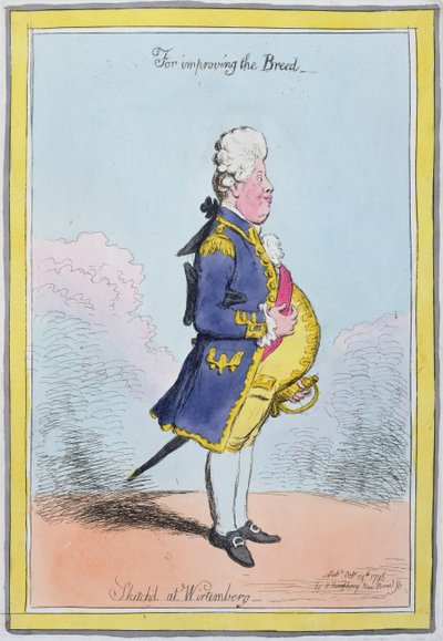 Zur Verbesserung der Rasse, skizziert in Wirtemberg, veröffentlicht von Hannah Humphrey im Jahr 1796 von James Gillray