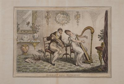 Harmonie vor der Ehe, veröffentlicht von Hannah Humphrey, 1805 von James Gillray