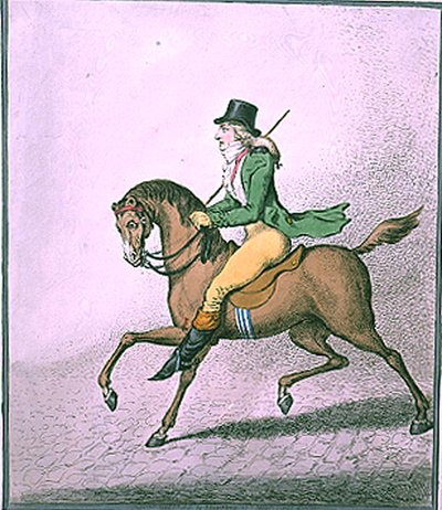 Wie man elegant durch die Straßen reitet, veröffentlicht von Hannah Humphrey im Jahr 1800 von James Gillray